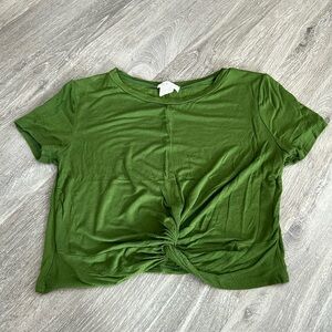 Green crop top
